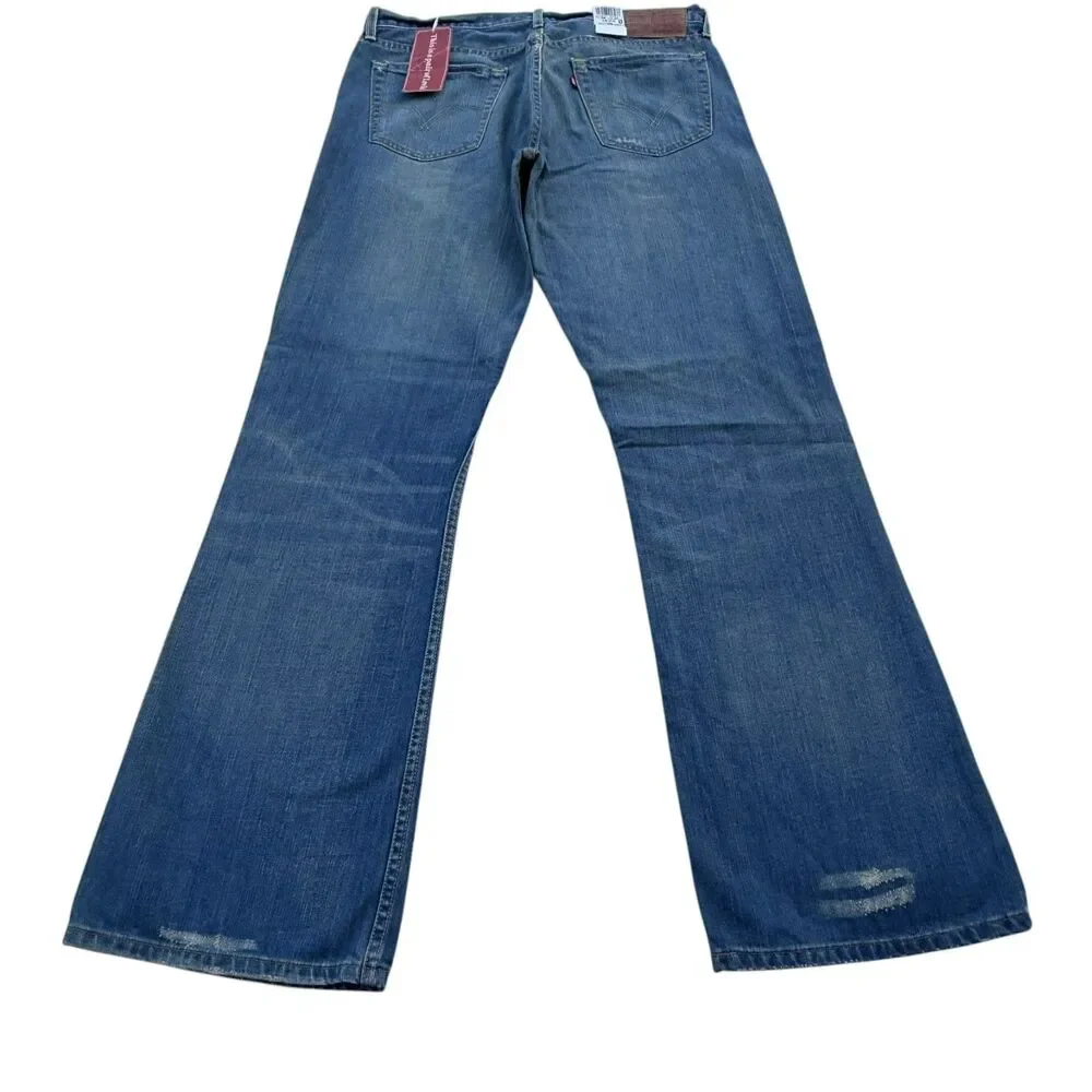 Vintage Y2K Levi’s 527 Jeans Mens 36x34 NWT Low Boot Cut Distressed Denim Baggy
